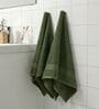 Green 100% Cotton 380 Gsm Hand Towel 2 Pc