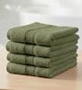 Green 100% Cotton 600 Gsm Face Towel 4 Pc