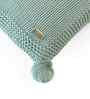 Green 100% Cotton Chunky 16X16 Inches Knitted Cushion Cover