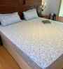 Green 100% Cotton King Sized Double Bedsheet with 2 Pillow Covers
