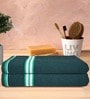Green 100% Cotton Patterned 400 GSM Bath Towels (set of 2)