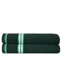 Green 100% Cotton Patterned 400 GSM Bath Towels (set of 2)