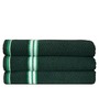 Green 100% Cotton Patterned 400 GSM Bath Towels (set of 3)