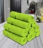 Green Solid 450 GSM Cotton Towel Sets (Set of 10)