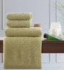 Green 100% Cotton Solid 550 GSM 4 Pieces Towel Set