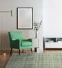Green Solid 100% Wool 5 ft x 7 ft Hand Tufted Carpet