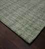 Green Solid 100% Wool 5 ft x 7 ft Hand Tufted Carpet