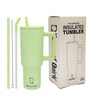 Green 1200ml Stainless Steel Double Insulated Leak Proof Coffee Tumbler with Lid & Straw