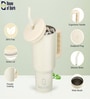 Green 1200ml Stainless Steel Double Insulated Leak Proof Coffee Tumbler with Lid & Straw