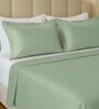 Green 144 TC 100 % Cotton Double Size Bedsheet With 2 Pillow Covers