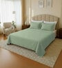 Green 144 TC 100 % Cotton Double Size Bedsheet With 2 Pillow Covers
