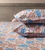 Green 144TC Cotton Flat Super King Bedsheet with 2 Pillow Covers