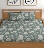 Green 180 TC Floral Cotton Queen Double Bedsheet 2 Pillow covers