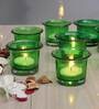 Green Glass Votive & Tea Light Holders (Pack Of 6)