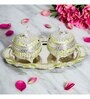 Yellow & Gold White Metal (Set of 2) Condiment set with Tray