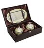 Yellow & Gold White Metal (Set of 2) Condiment set with Tray