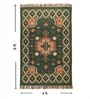 Green 4X6 ft Jaipuri Handwoven Block Print Cotton Rug