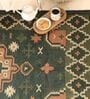 Green 4X6 ft Jaipuri Handwoven Block Print Cotton Rug