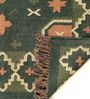 Green 4X6 ft Jaipuri Handwoven Block Print Cotton Rug