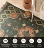Green 4X6 ft Jaipuri Handwoven Block Print Cotton Rug