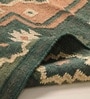 Green 4X6 ft Jaipuri Handwoven Block Print Cotton Rug