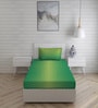 Green Abstract 120 TC Cotton Single Bed Sized Bed Sheets With 1 Pillow Cover