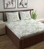 Green Floral 144 TC Cotton Double Bedsheet with 2 Pillow Covers Green Floral 144 TC Cotton Double Bedsheet with 2 Pillow Covers