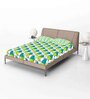 Green Abstract 144 TC Cotton Fitted Double Bedsheet with 2 Pillow Covers