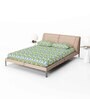 Green Abstract 144 TC Cotton Fitted Double Bedsheet with 2 Pillow Covers