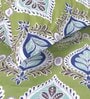 Green Abstract 144 TC Cotton Single Bedsheet with Pillow Cover