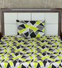 Green Abstract 144 TC Cotton Single Bedsheet with Pillow Cover