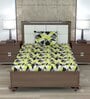 Green Abstract 144 TC Cotton Single Bedsheet with Pillow Cover