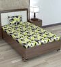 Green Abstract 144 TC Cotton Single Bedsheet with Pillow Cover