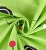Green Abstract 144 TC Cotton Single Bedsheet With 1 Pillow Cover