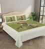 Green Abstract 180 TC Cotton  King Sized Bedsheet with 2 Pillow Covers