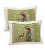 Green Abstract 180 TC Cotton  King Sized Bedsheet with 2 Pillow Covers