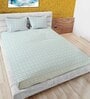 Green Abstract 180 TC Cotton King Bedsheet with 2 Pillow Covers