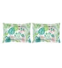 Green Floral 225 TC Cotton Queen Sized Bed Sheets with 2 Pillow Covers