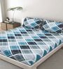 Green Abstract 260 Tc Polycotton King Fitted Bedsheet With 2 Pillow Covers