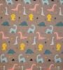 Brown Wildlife 280 TC Microfibre Fitted King Bedsheet 2 Pillow Covers