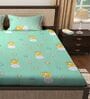 Green Wildlife 300 TC Cotton Blend Double Queen Size Bedsheet With 2 Pillow Covers
