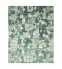 Green Abstract Blended Wool 6 ft x 9 ft Hand Knotted Carpet