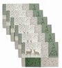 Green Abstract Cotton Blend 7 Pcs Christmas Table Linen Set