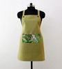 Green Abstract Cotton Kitchen Linen Set