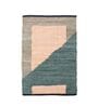 Green Abstract Hand Woven 3 Ft X 2 Ft Dhurrie