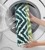 Green Geometric Polyester AntiSkid Bathmat