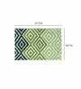 Green Geometric Polyester AntiSkid Bathmat