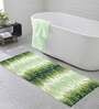 Green Abstract Polyester AntiSkid Bathmat