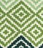 Green Geometric Polyester AntiSkid Bathmat