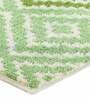 Green Geometric Polyester AntiSkid Bathmat